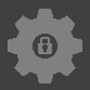 Locked wallpaper preview. Image description: A white cog with a padlock in the middle, drawn on a grey background.