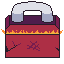 APP ICON: MY dinky TOOLBOX. IMAGE DESCRIPTION: A red toolbox with a grey handle. There's numerous cracks and scratches on the box, and fire is pouring out from under the lid.